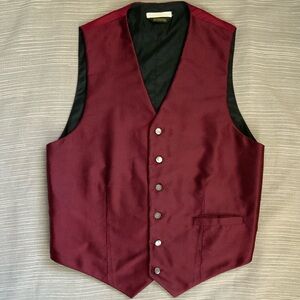 Men's 100% silk Burgundy Vest